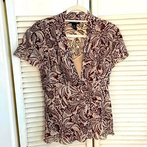 Separates By New York City Designs Co Floral Print Sheer Blouse